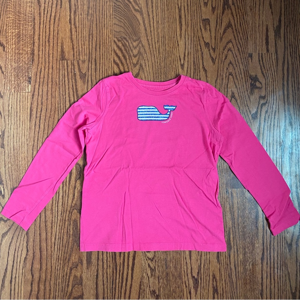 Vineyard Vines Girl’s Long Sleeve T-shirt, pink color, size girl’s Large (14)